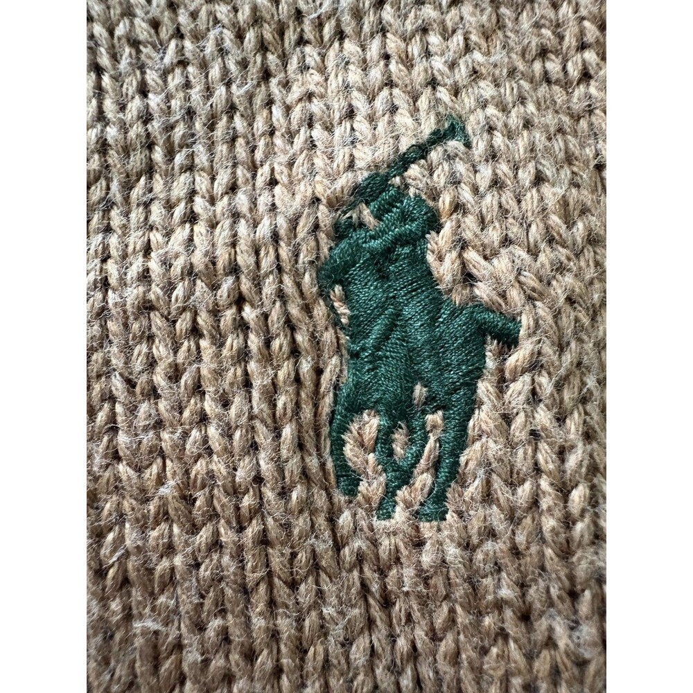 Polo Ralph Lauren Sweater Mens Medium Brown Cotton Crew Neck Lightweight Logo - Picture 2 of 6